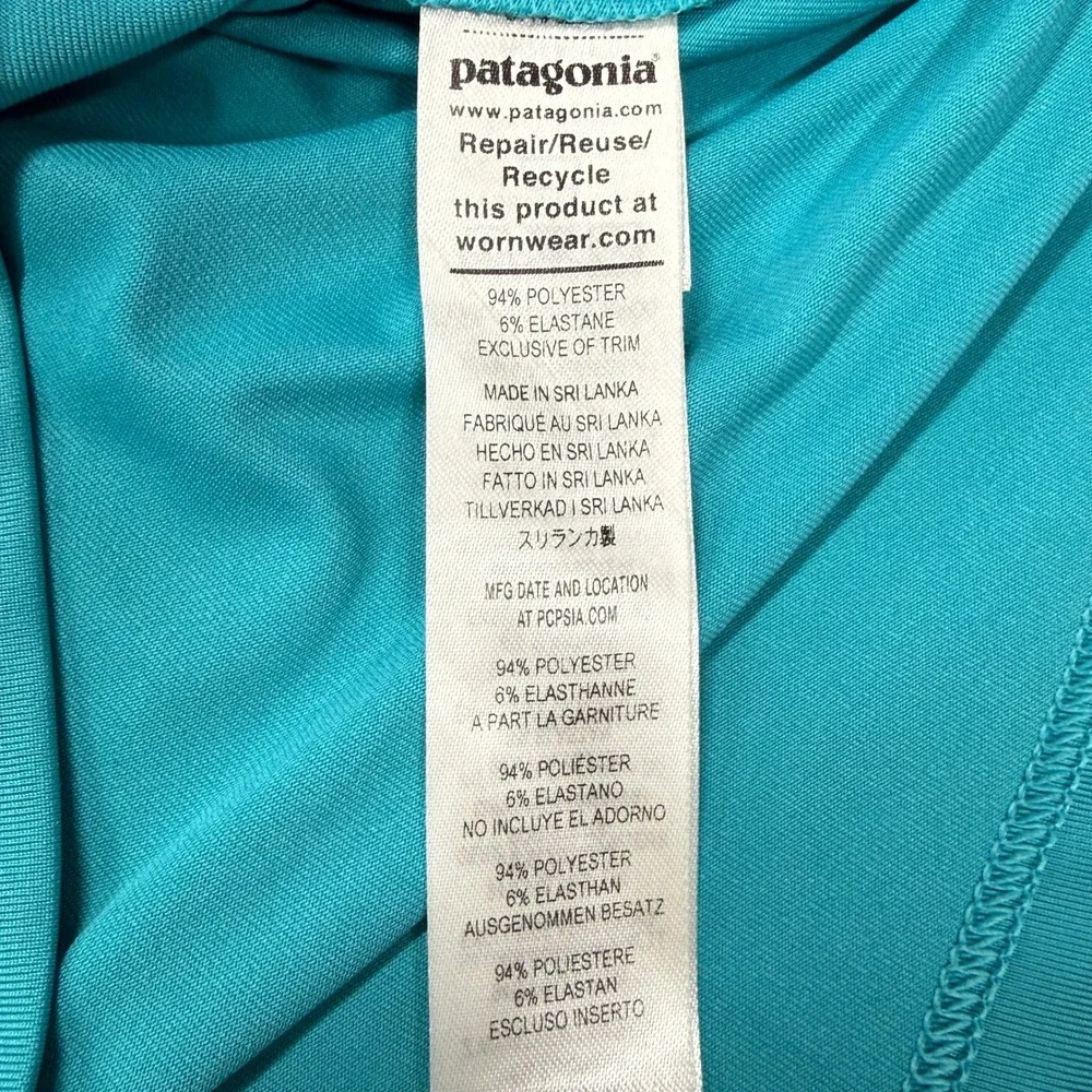 Patagonia Kids Capilene Silkweight Graphic Tee Large 12 Blue Waves 62380